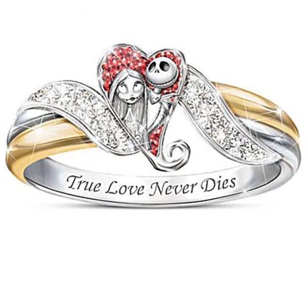 Tim Burtons The Nightmare Before Christmas 925 Silver Plate Ring Womens Size 7